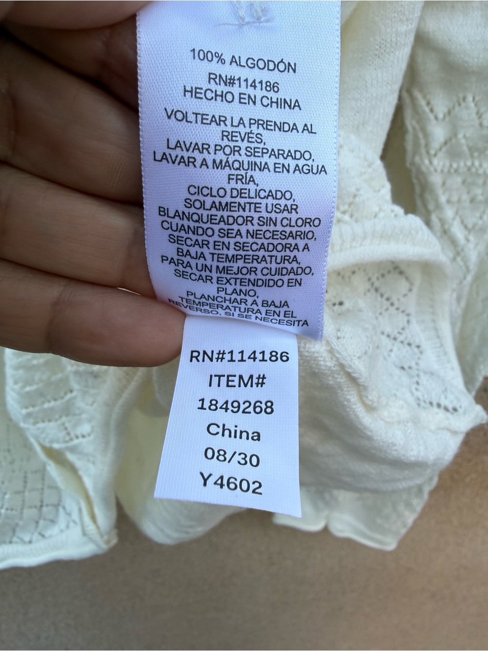 Frye Ivory Scalloped-Edge Knit Cardigan Size XL - Picture 5 of 6